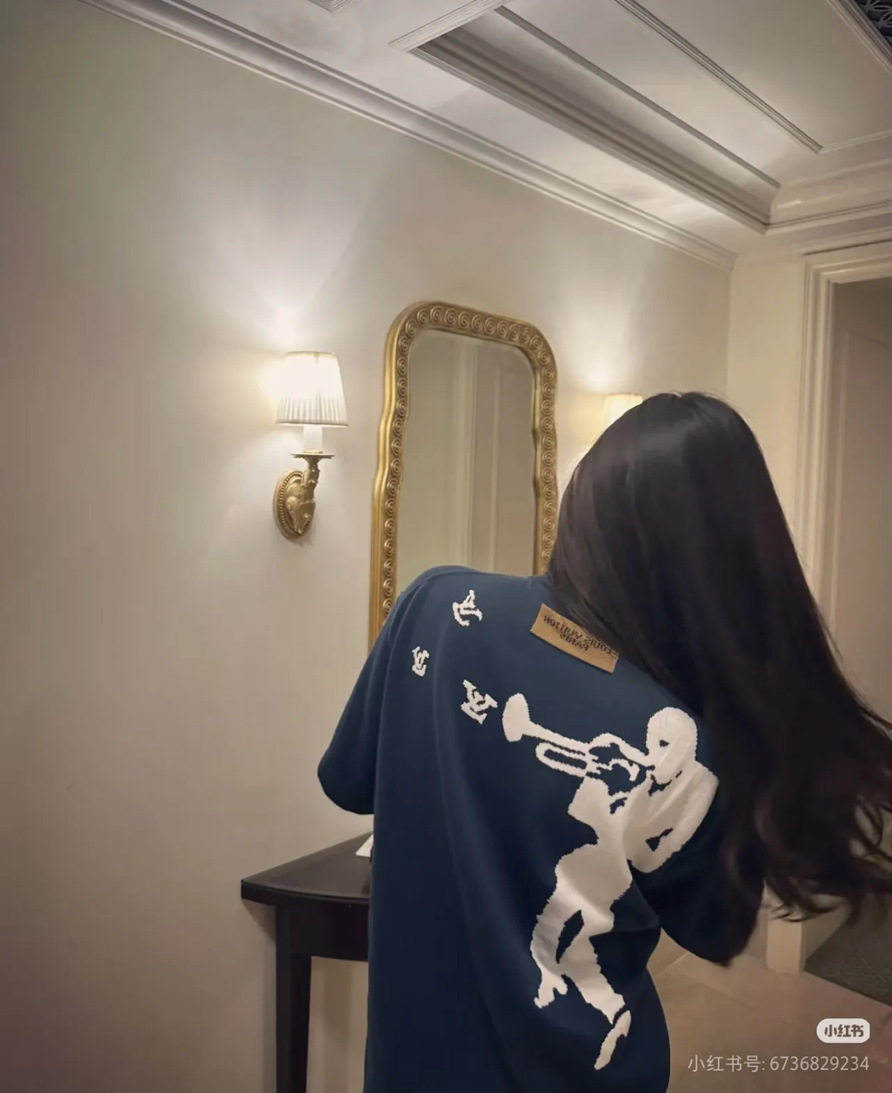 Louis Vuitton/Louis Vuitton Cloud Jazz Trumpet Silhouette Jacquard Knit Short Sleeve